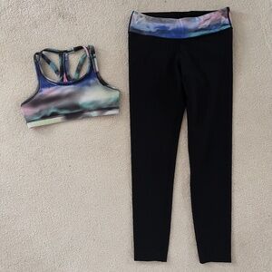 Ivivva by Lululemon girls size 14 bra and leggings set